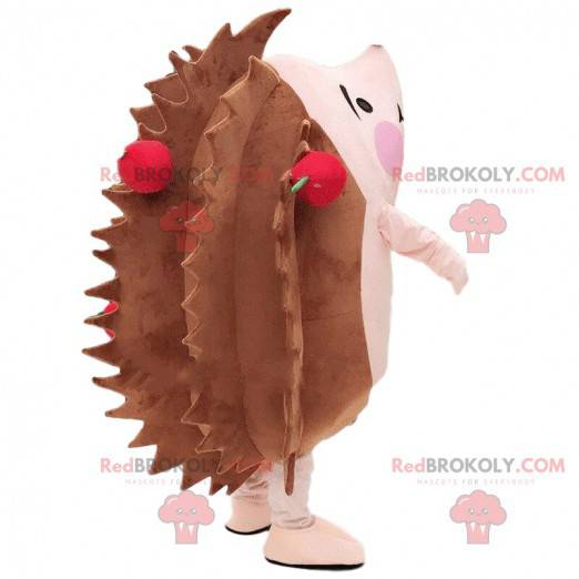 White and pink hedgehog mascot, hedgehog costume -