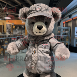 Grijze teddybeer mascotte...