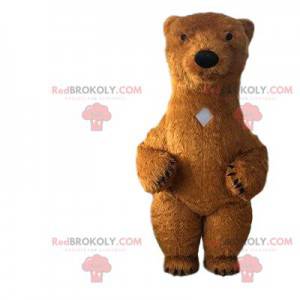 Mascotte grote bruine beer, kostuum reusachtig teddybeer -