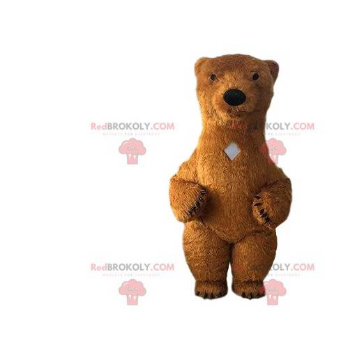 Mascotte de grand ours marron, costume de nounours géant -