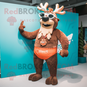 Brown Reindeer mascotte...