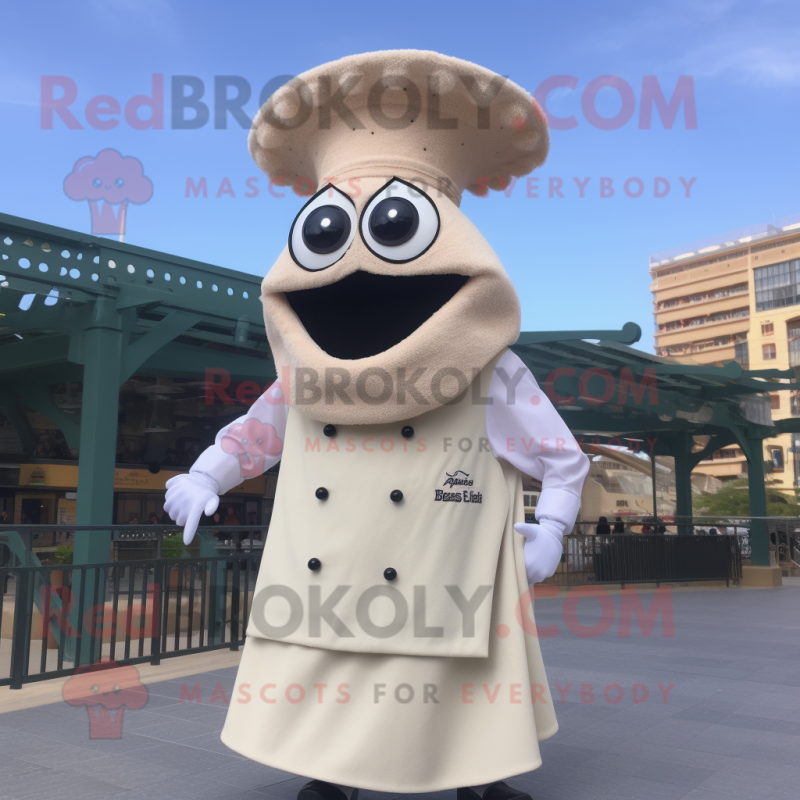 Cream Paella mascot costume character dressed with a Jacket and Cummerbunds Cream Paella mascot costume character dressed with a Jacket and Cummerbunds