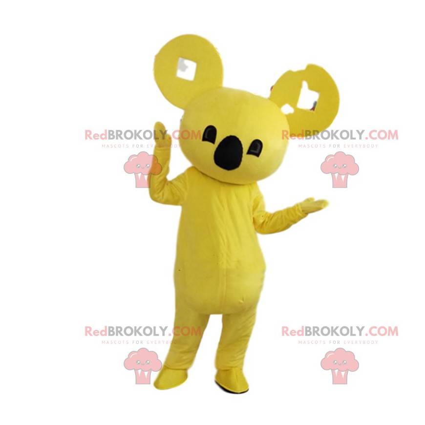 Mascota koala amarillo, traje exótico, animal asiático -