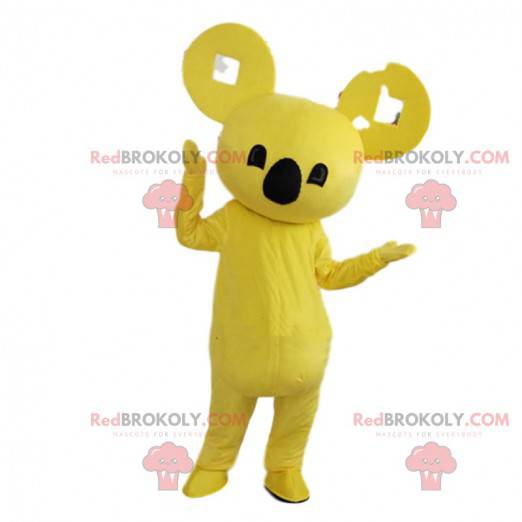 Mascotte koala giallo, costume esotico, animale asiatico -