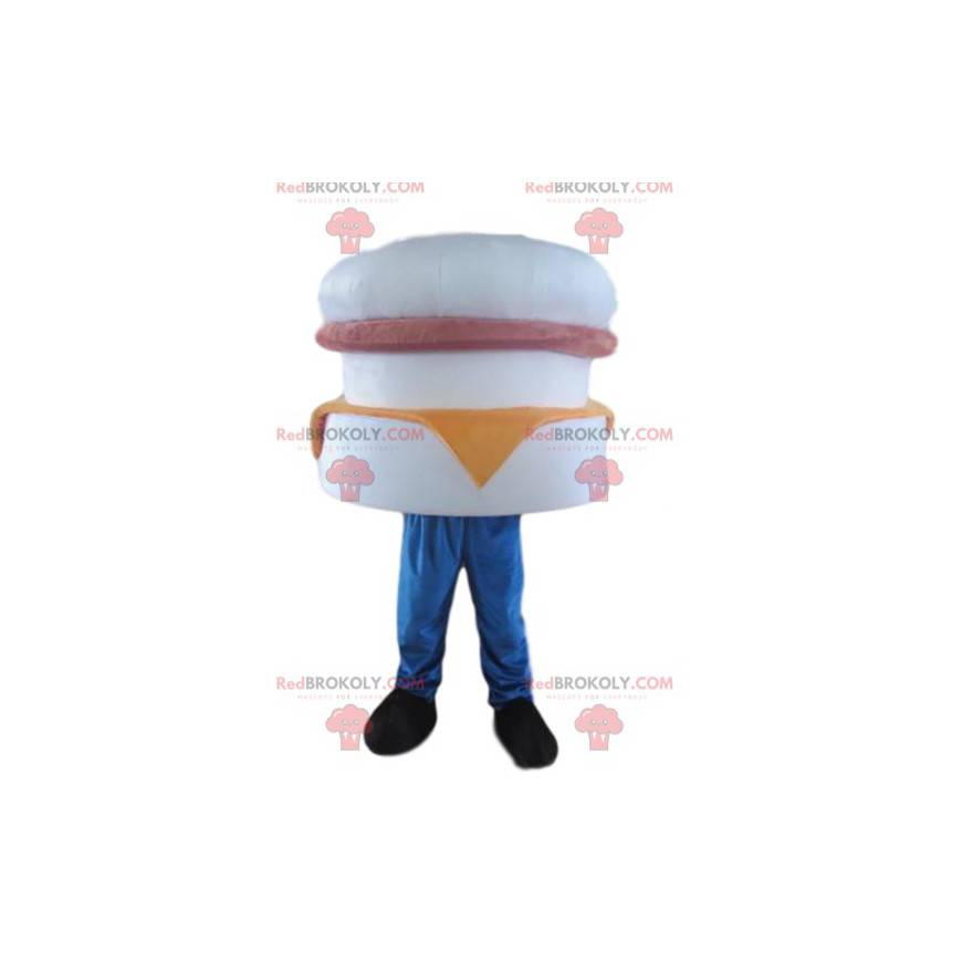 Hamburger maskot, hurtigmatdrakt, gigantisk hamburger -