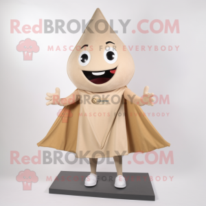 Beige Ray maskot kostume...