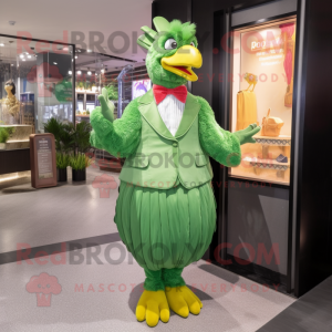 Grøn Fried Chicken maskot...