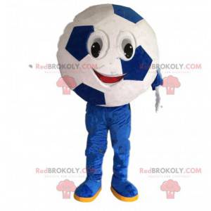 Mascote redondo de bola de futebol, fantasia de jogo de futebol