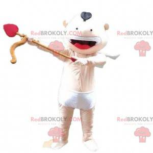 Mascotte Cupido, costume da angelo, bambino con fiocco -