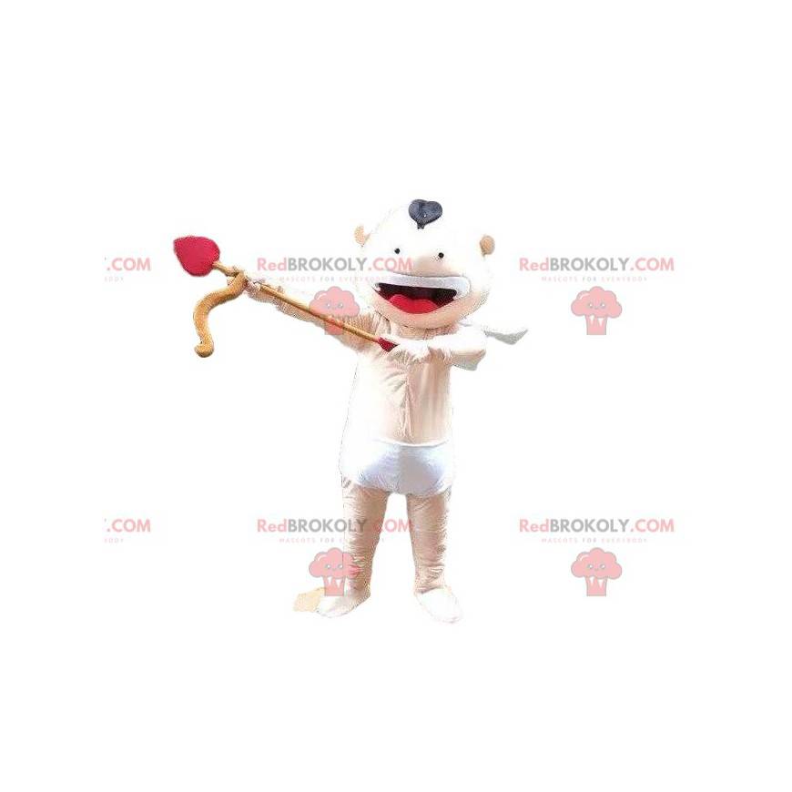 Mascotte Cupido, costume da angelo, bambino con fiocco -