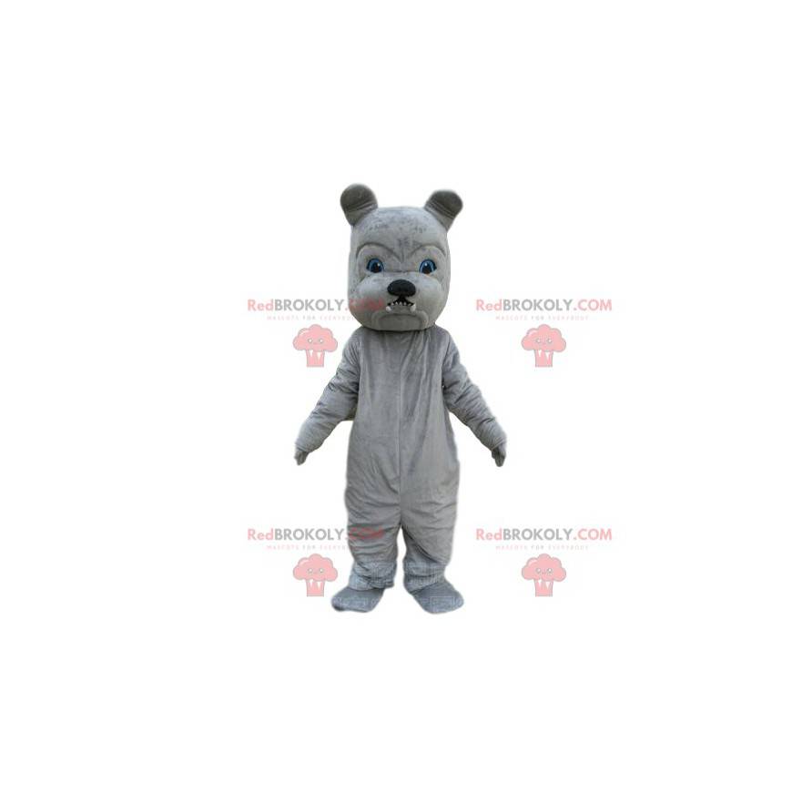 Šedý buldok maskot, kostým psa, nezbedný pes - Redbrokoly.com Šedý buldok maskot, kostým psa, nezbedný pes - Redbrokoly.com