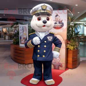 Navy Chief mascot costume character dressed with a Sweatshirt and Pocket squares