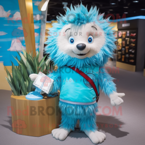 Sky Blue Porcupine mascotte...