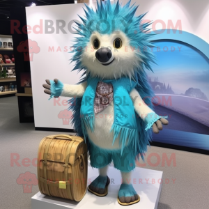 Sky Blue Porcupine mascotte...