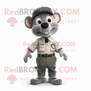 Gray But mascot costume character dressed with a Chinos and Cufflinks