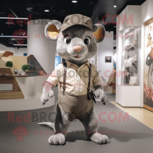 Gray But mascot costume character dressed with a Chinos and Cufflinks