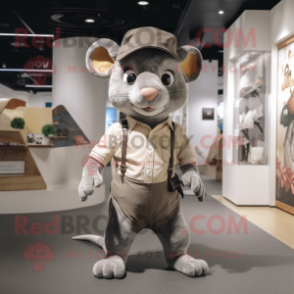 Gray But mascot costume character dressed with a Chinos and Cufflinks