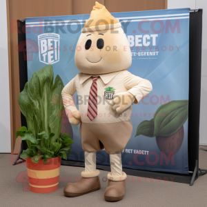 Tan Beet mascotte kostuum...