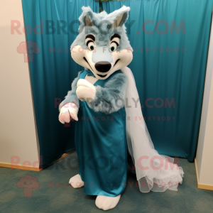 Teal Wolf mascotte kostuum...