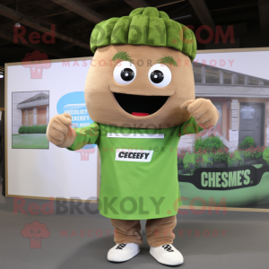 Brown Celery mascot costume character dressed with a Chinos and Bracelet watches