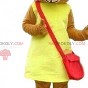 Teddy bear mascot, female bear costume, female mascot -