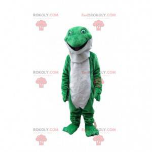 Mascota de la rana verde y blanca, traje de sapo -