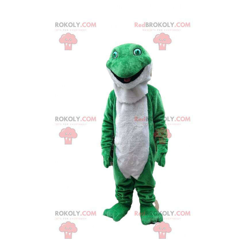 Zielona i biała maskotka żaba, kostium ropuchy - Redbrokoly.com