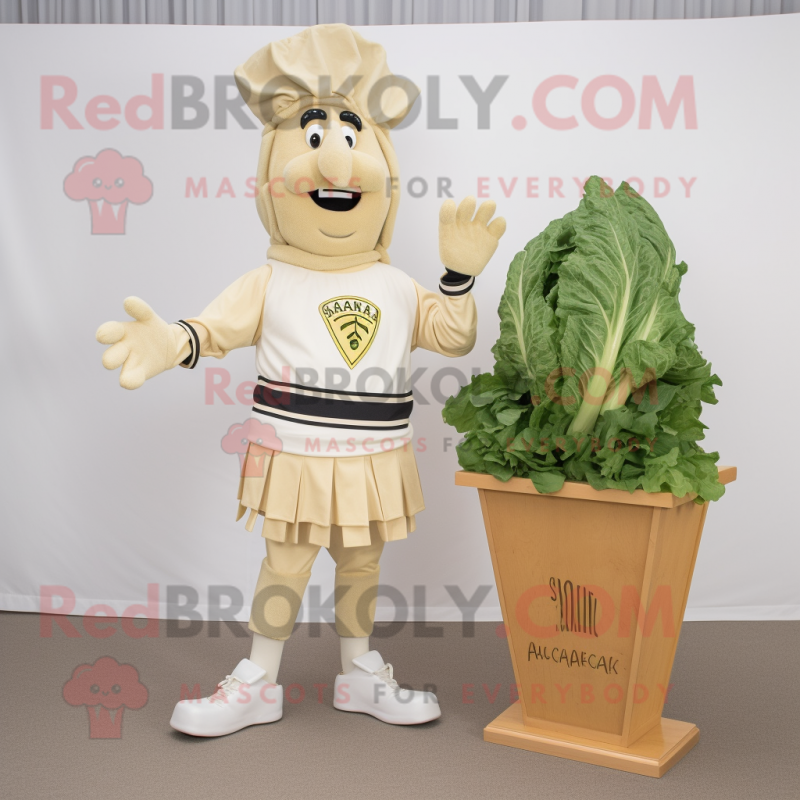Cream Caesar Salad mascot costume character dressed with a Joggers and Pocket squares Cream Caesar Salad mascot costume character dressed with a Joggers and Pocket squares