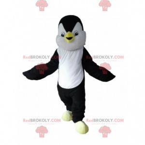 Mascotte de pingouin noir et blanc, costume de manchot -