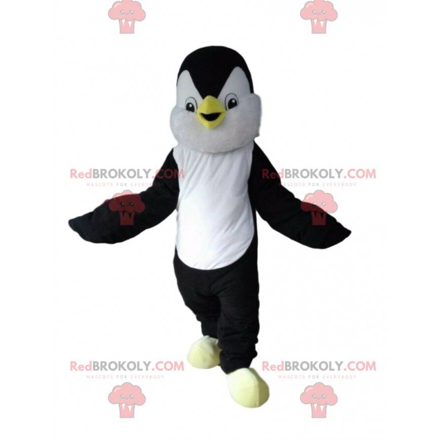 Mascotte de pingouin noir et blanc, costume de manchot -