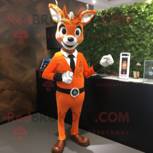 Orange Deer maskot kostym...