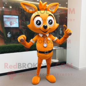 Orange Deer maskot kostume...