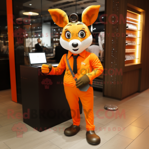Orange Deer maskot kostyme...