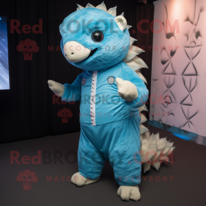 Sky Blue Pangolin mascotte...