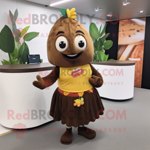 Brun Mango maskot kostume...