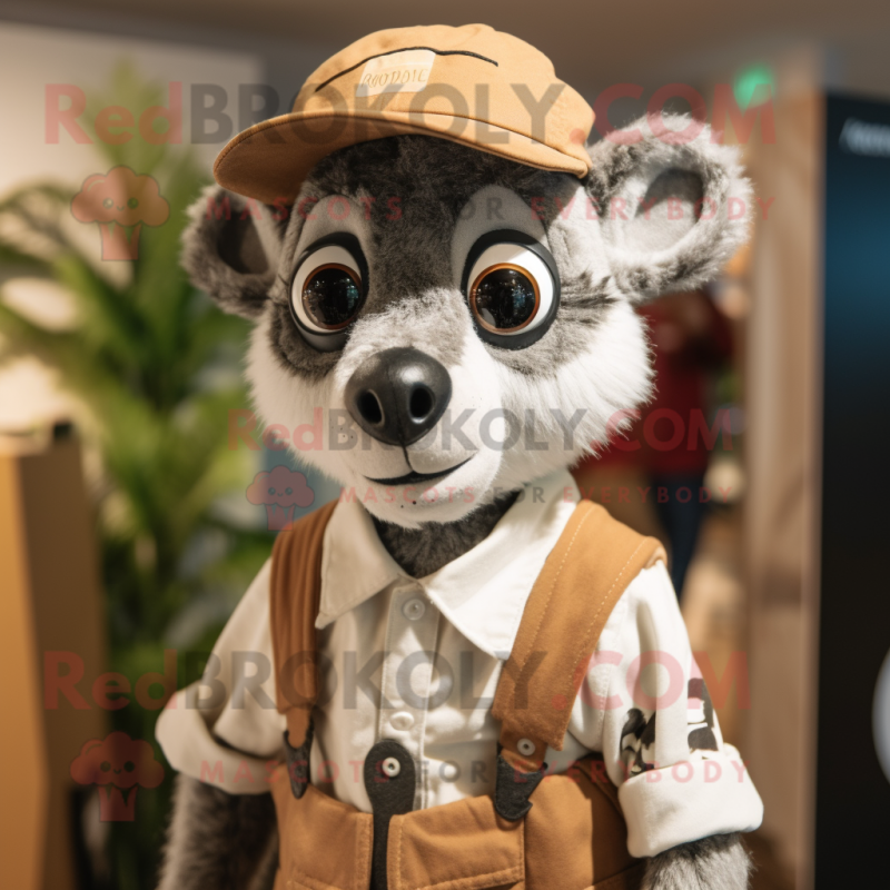 nan Lemur mascot costume character dressed with a Chinos and Berets nan Lemur mascot costume character dressed with a Chinos and Berets