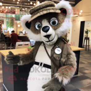 nan Lemur mascot costume character dressed with a Chinos and Berets