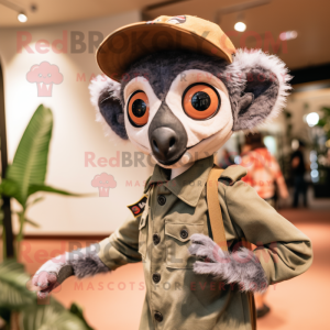 nan Lemur mascot costume character dressed with a Chinos and Berets