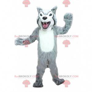 Mascotte de loup, costume de chien loup, déguisement de chien -