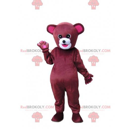 Maskottchen des roten und rosa Bären, Teddybärkostüm -