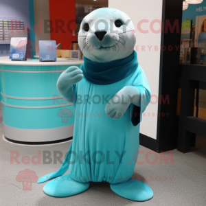Cyan Sea Lion mascotte...