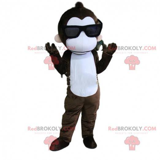 Maskotka małpa z okularami przeciwsłonecznymi, letni kostium -