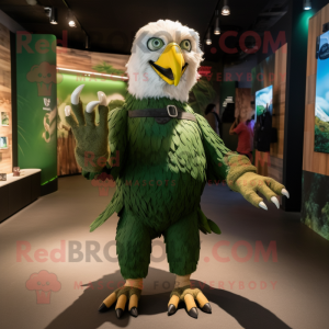 Forest Green Eagle mascot costume character dressed with a Tank Top and Anklets