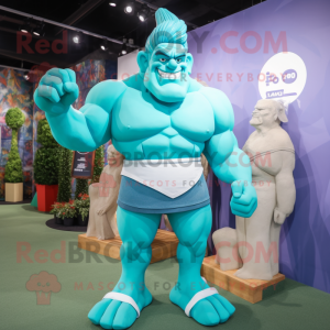 Cyan Strongman mascotte...