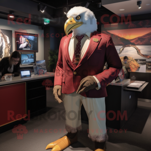 Red Bald Eagle mascot costume character dressed with a Blazer and Cufflinks