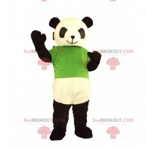 Mascote panda preto e branco, fantasia de urso preto e branco -