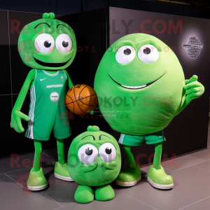 Grön Basketball Ball maskot...