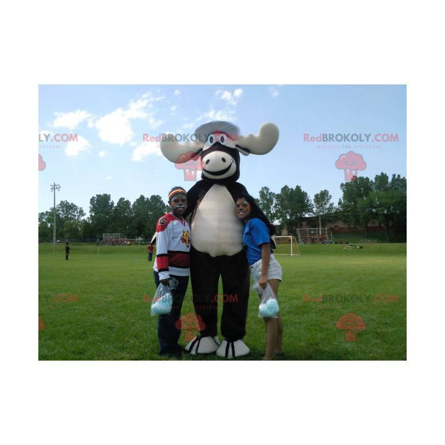 Black and white caribou moose mascot - Redbrokoly.com