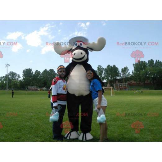 Black and white caribou moose mascot - Redbrokoly.com