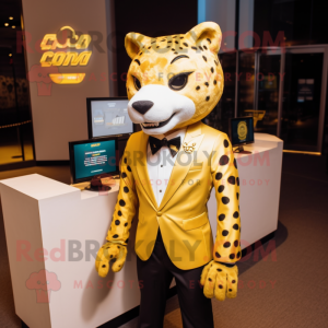 Goud Cheetah mascotte...